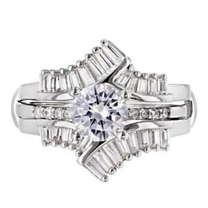 Bella Luce 2.45ctw Sterling Silver and CZ Ring With Guard Size 10 NWT